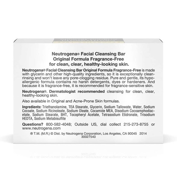 Neutrogena Face Cleansing Bar - Fragrance Free - 3.5 oz - 5 pack - Picture 3 of 3